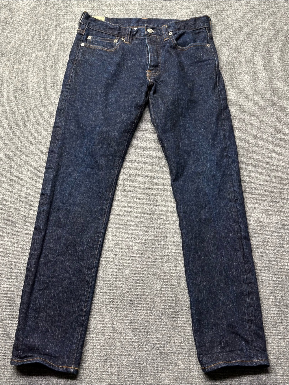 J Crew Jeans Mens 30x30 Blue 484 Selvedge Slim Straight Button Fly Dark Wash